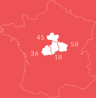 carte de comptence de AUXILIA CONSEILS 18 Huissiers de Justice  Bourges dans le Cher (18)